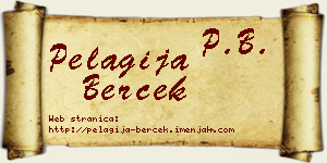 Pelagija Berček vizit kartica